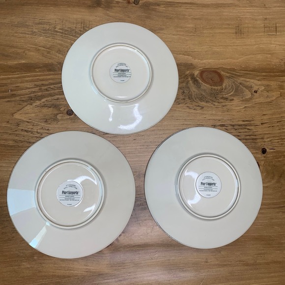 Pier 1 Sanctuary Starburst Stoneware 8.5” Salad Dessert Plates Set of 3 - Picture 2 of 7
